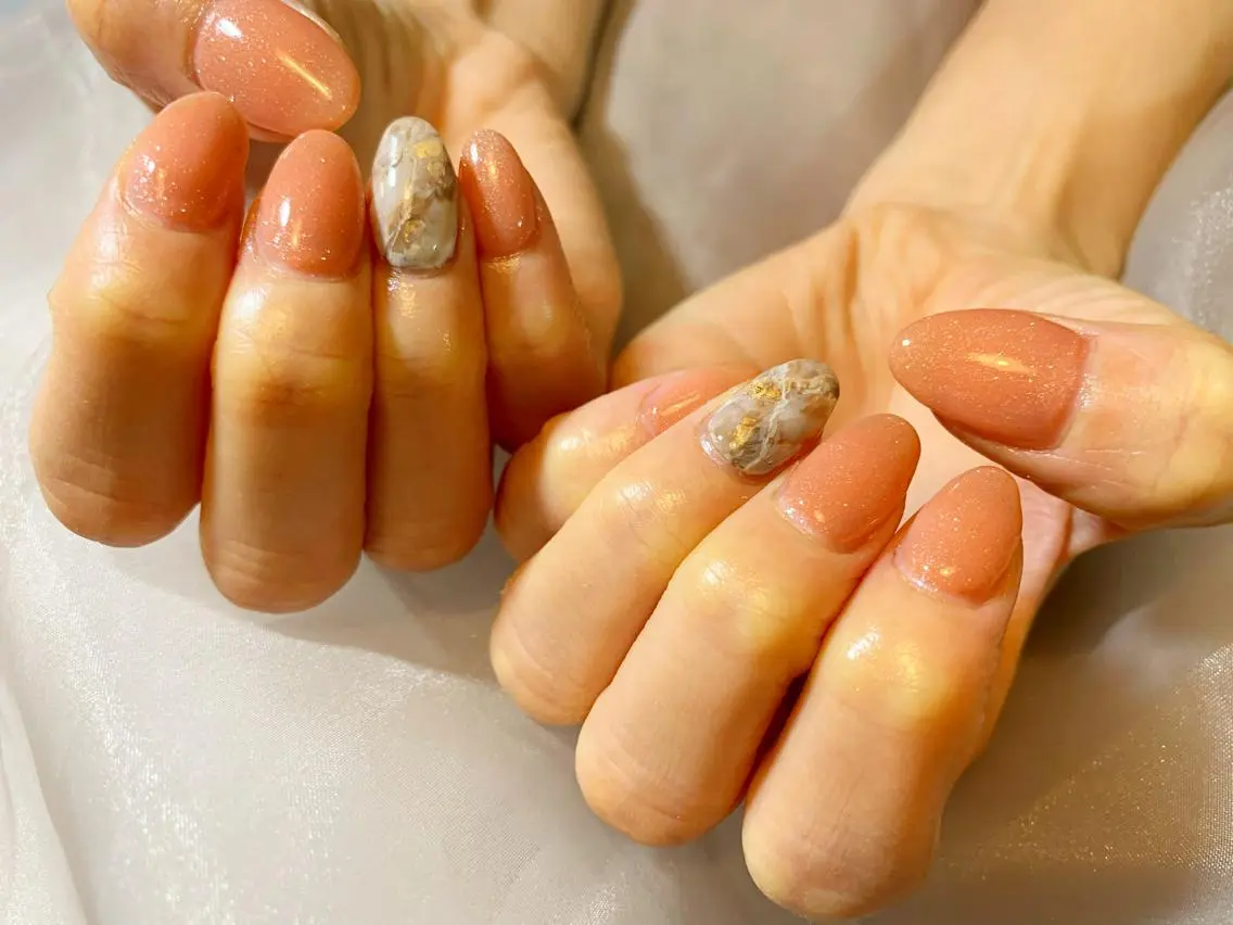 ネイル 大理石ネイル(マーブル) ハンドネイル GéRanium Harukaのネイルデザイン