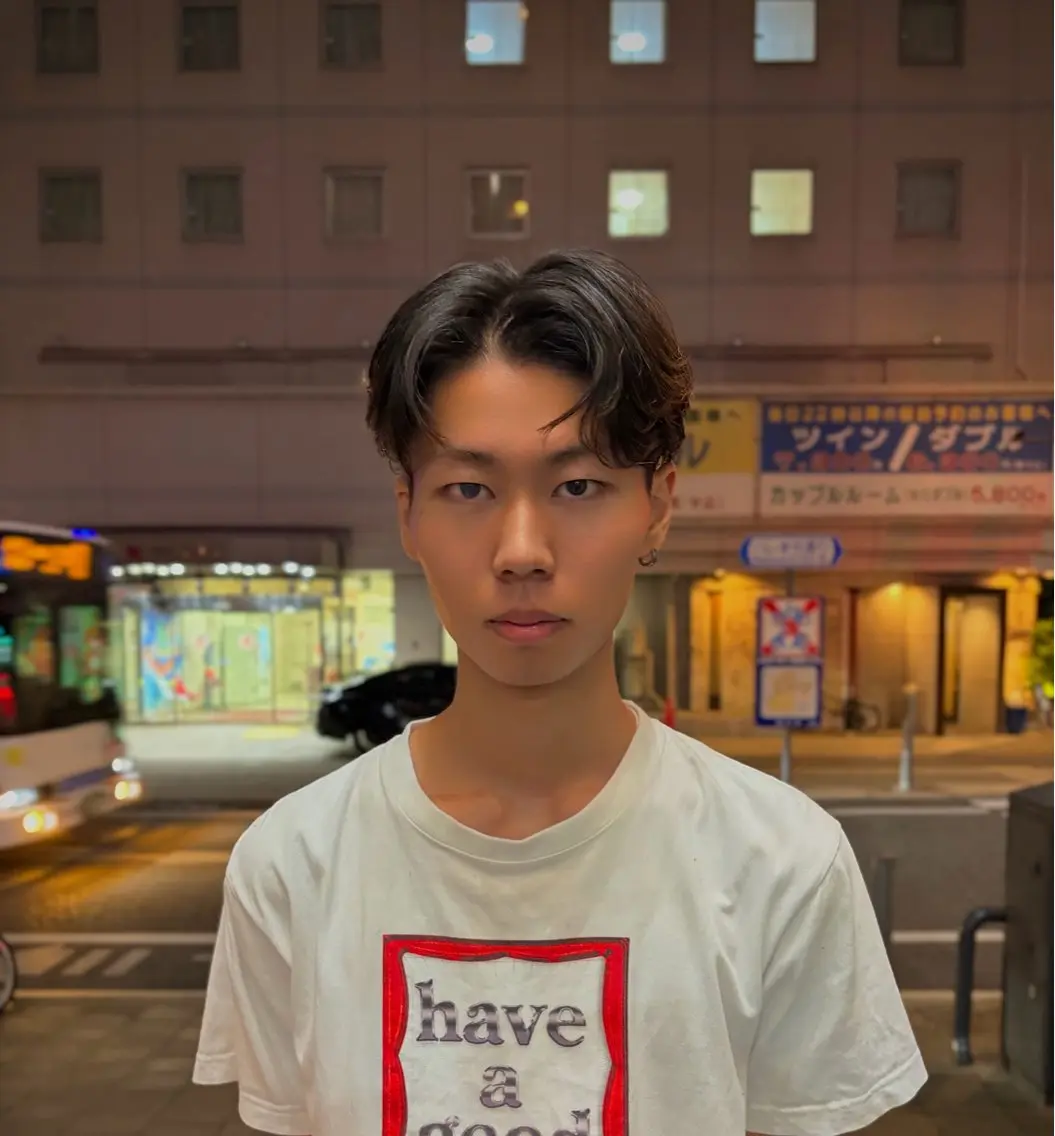 メンズ センターパート カット UMM daichi メンズパーマのヘアスタイル
