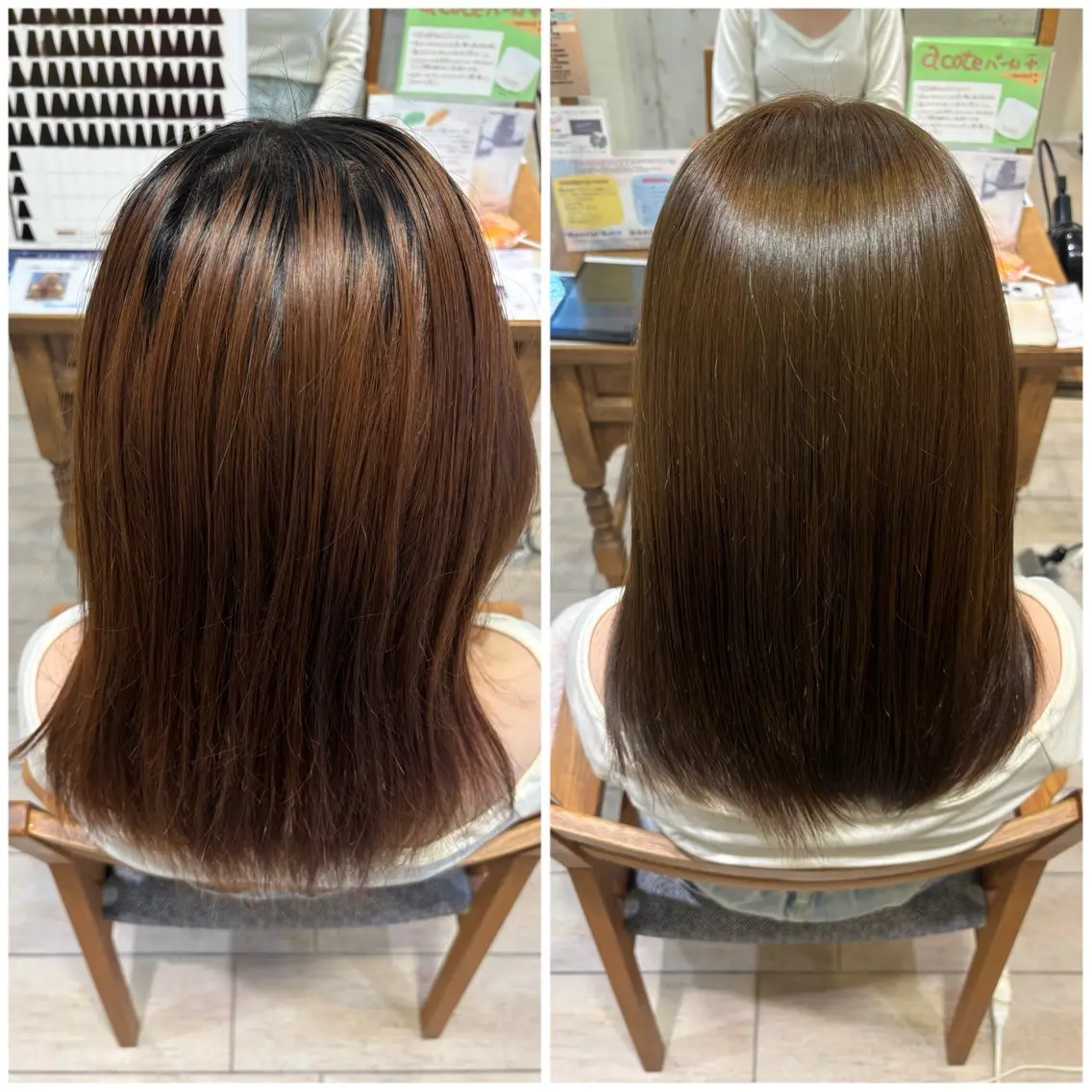 セミロング カラー ブリーチ ダブルカラー ブリーチなしカラー ヘアカラー 服部 みやびのヘアスタイル