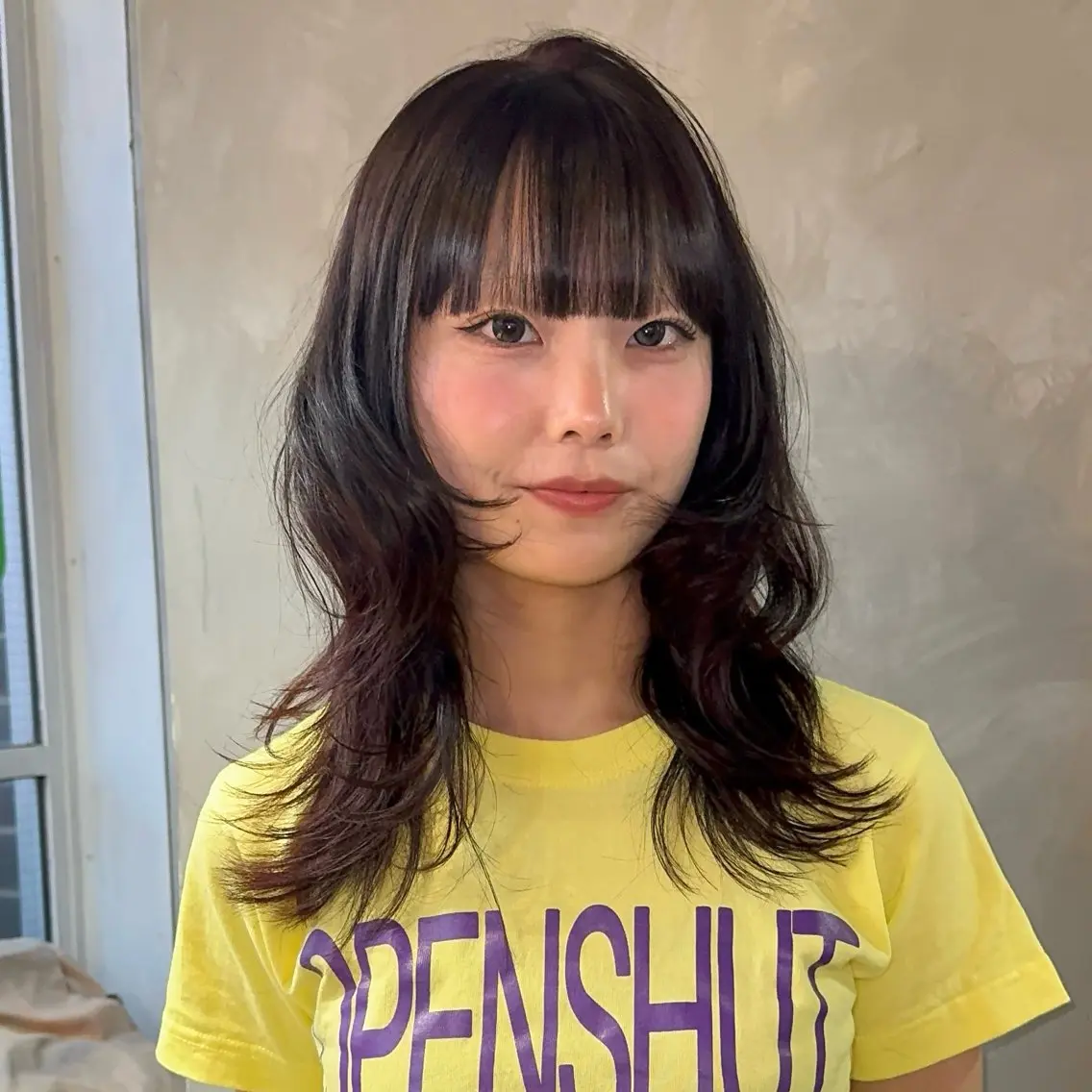セミロング カラー カット ヘアカラー クキノケイカ /暖色カラー/パーマのヘアスタイル