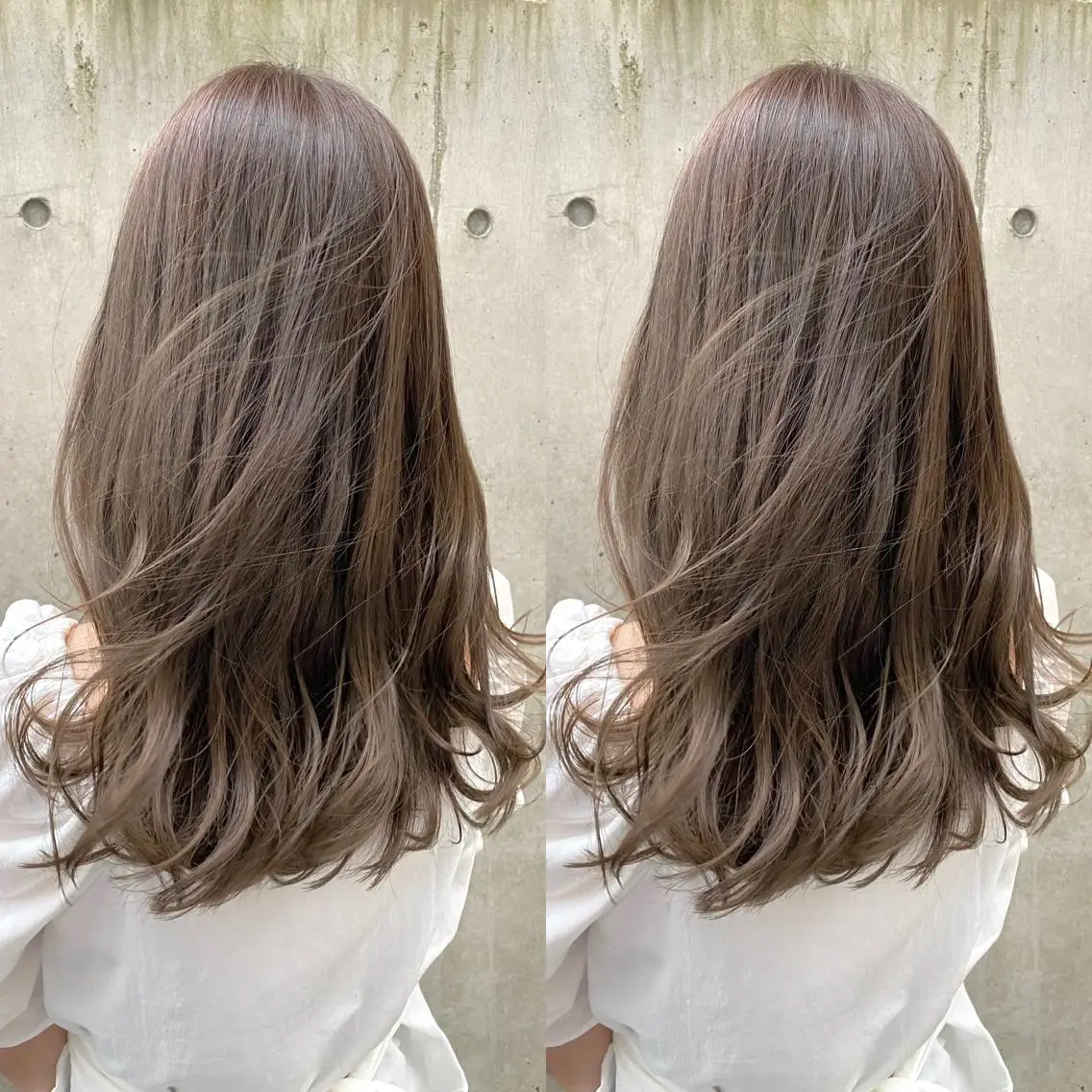 ミディアム カット ヘアカラー トリートメント レイヤーカット /透明感カラー西田のヘアスタイル