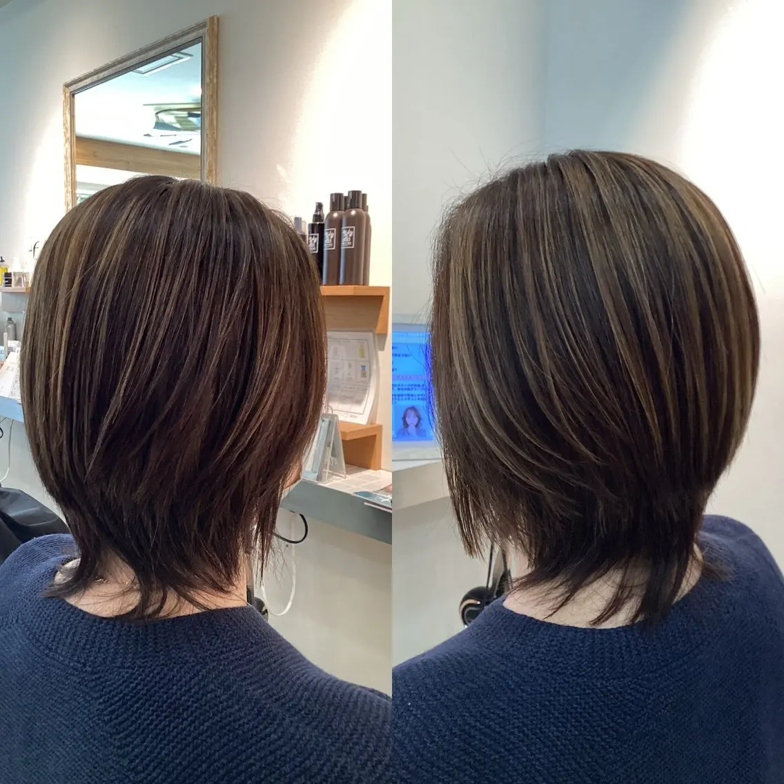 ミディアム カット ヘアカラー hair bonitaのヘアスタイル
