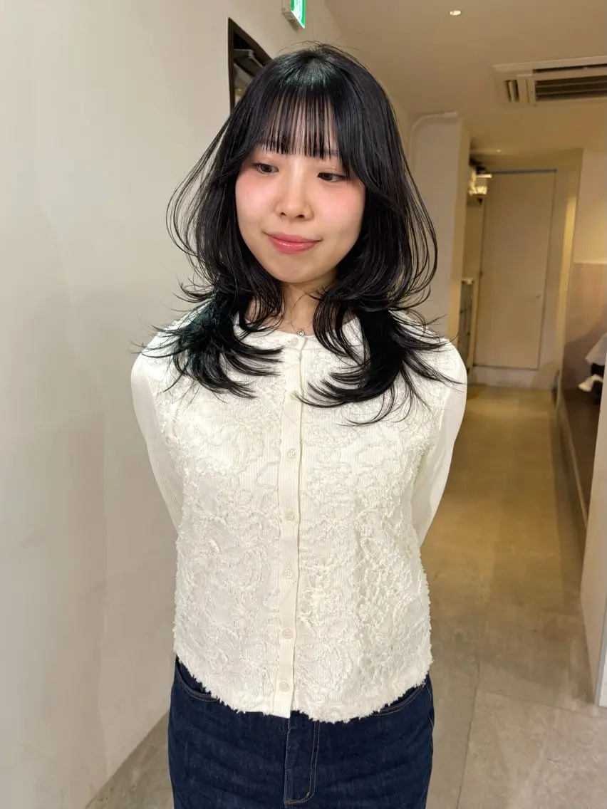 ロング カラー くびれヘア カット ヘアカラー mizuki/ピンク ベージュ.レイヤーのヘアスタイル