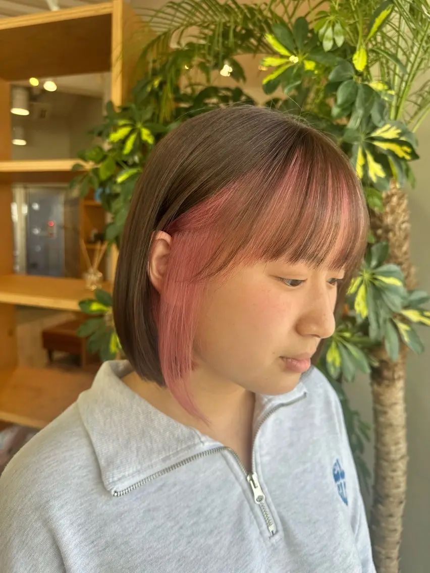 カラー ブラウンカラー ピンクカラー カット ヘアカラー ブリーチカラー/ わきたちえ🌻のヘアスタイル
