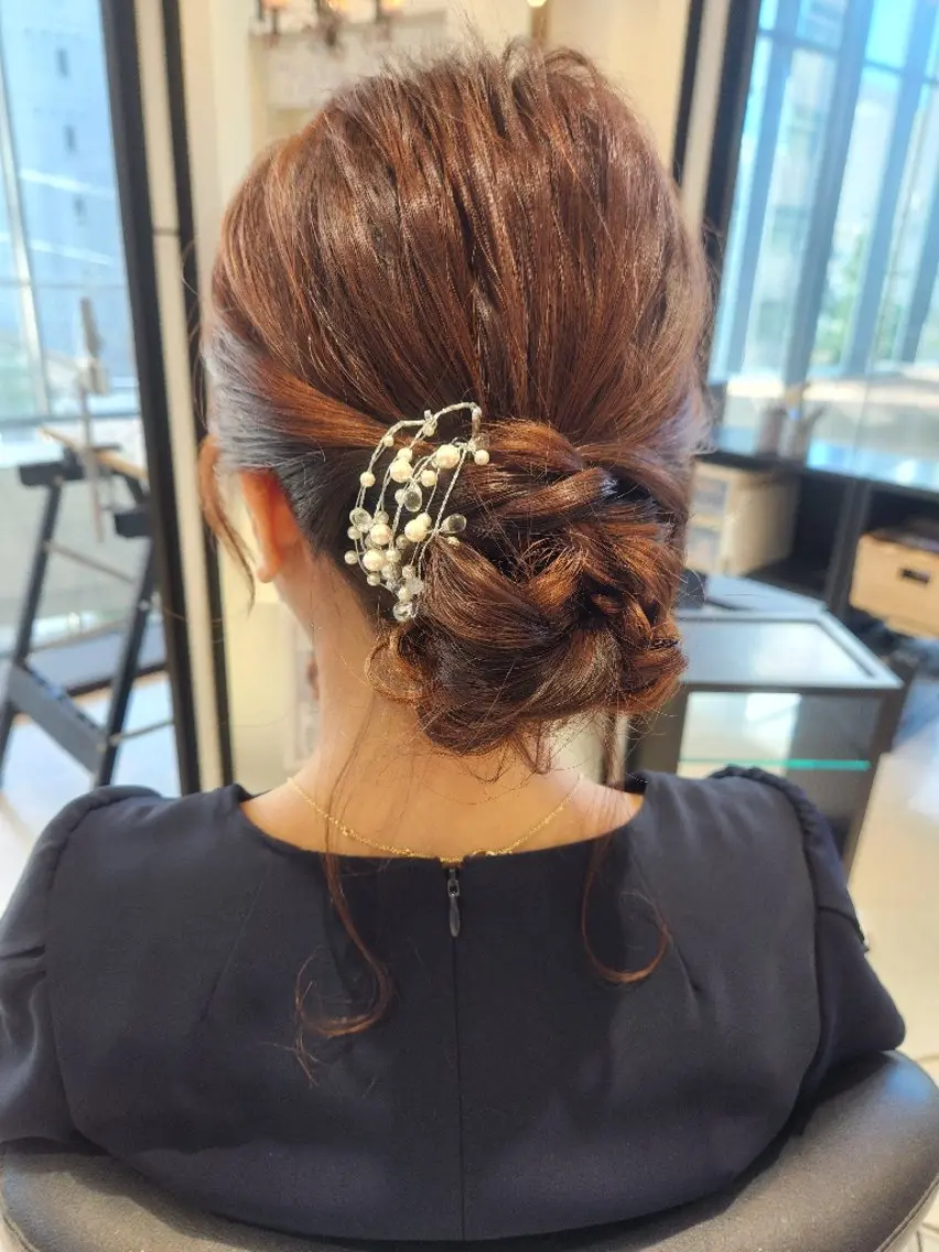 ミディアム ヘアアレンジ ヘアセット サロンソレイユ(マツ エク/ヘアセット)のヘアスタイル