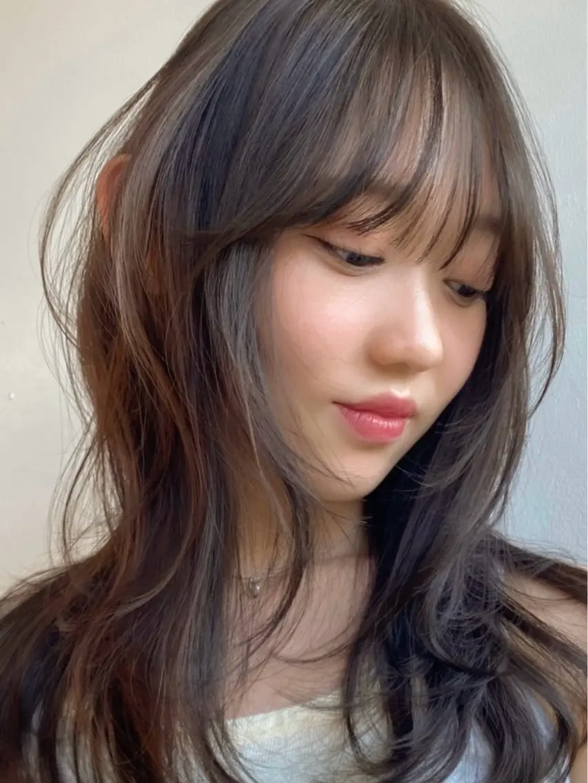 セミロング カラー カット ヘアカラー トリートメント 🎀韓国レイヤー 🎀白石菜々のヘアスタイル