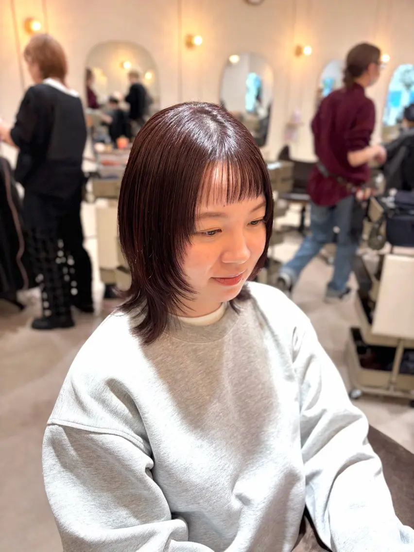 ミディアム カラー 菅原 渚のヘアスタイル