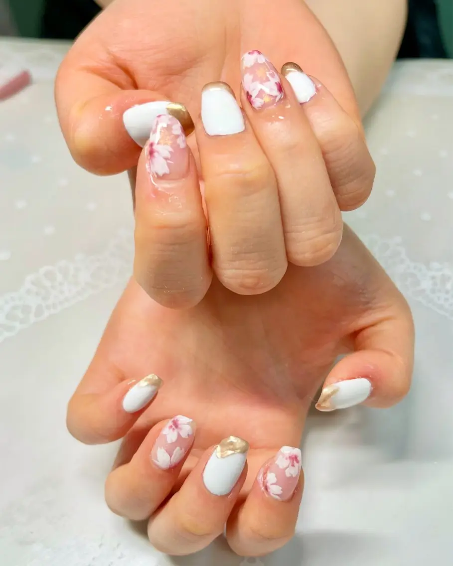 ネイル 桜ネイル ハンドネイル 新宿ネイルサロン ジェミディローサのネイルデザイン