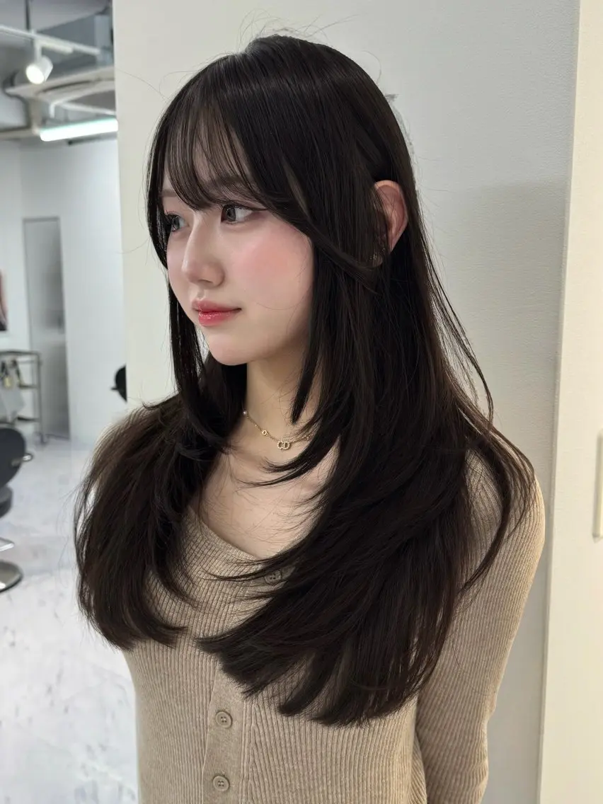 ロング カラー カット ヘアカラー トリートメント ヘアセット Rita/髪質改善/ ブリーチなしWカラーのヘアスタイル