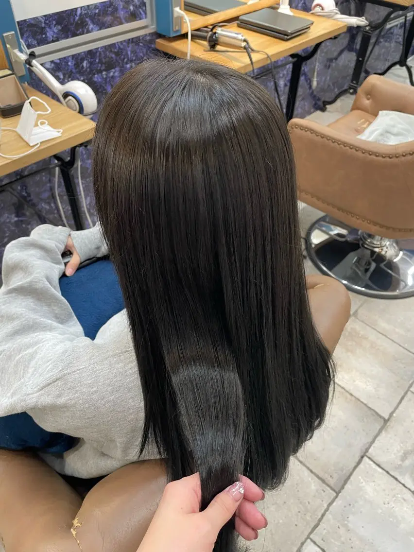 🔴人気No.1🔴【🎀選べる艶カラー×前髪カット付き🎀】炭spa＋Aujua4STEPオーダーメイドトリートメントの写真