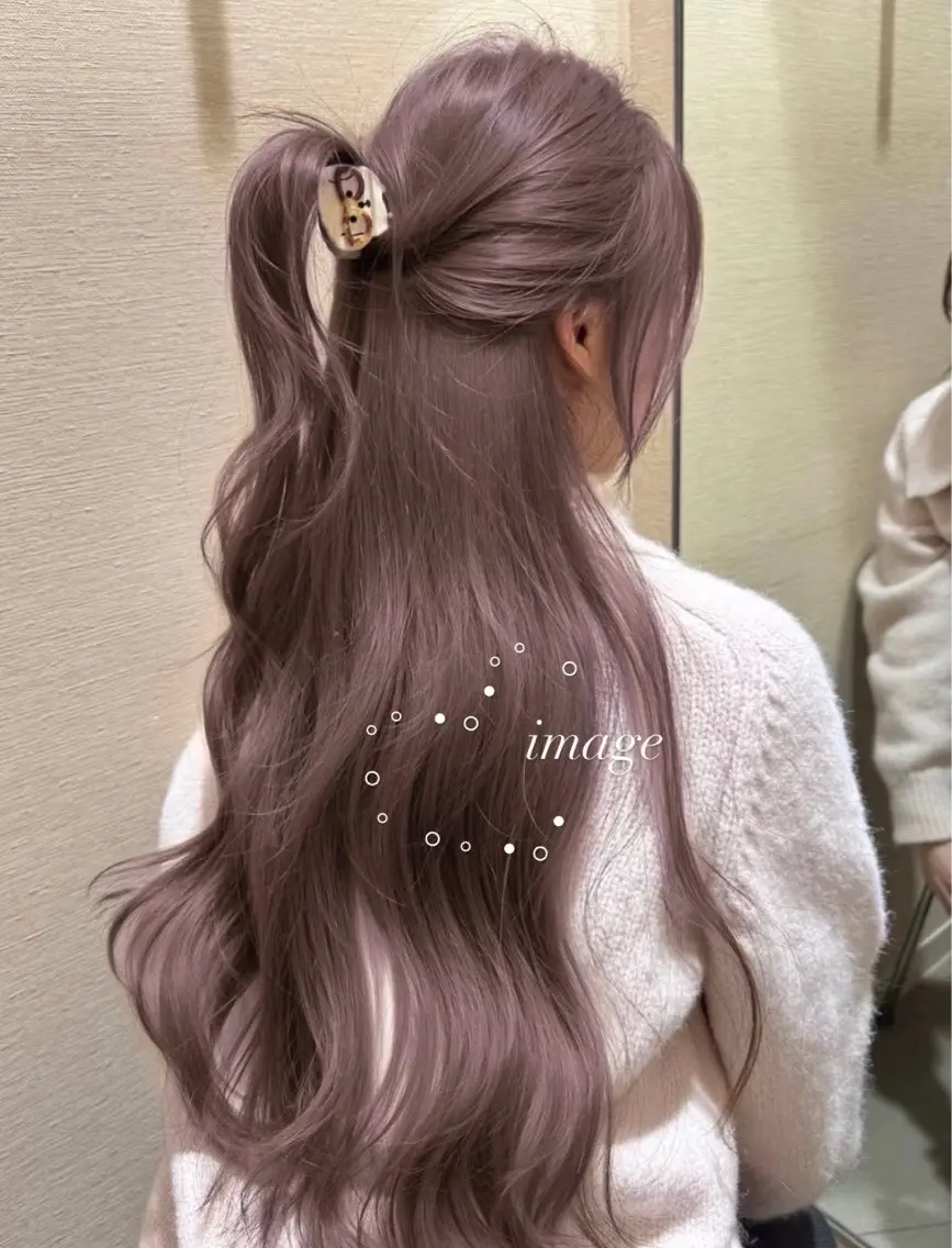 ロング ヘアカラー トリートメント 淡色ラベンダー♡ ニーナ🎀🦙のヘアスタイル