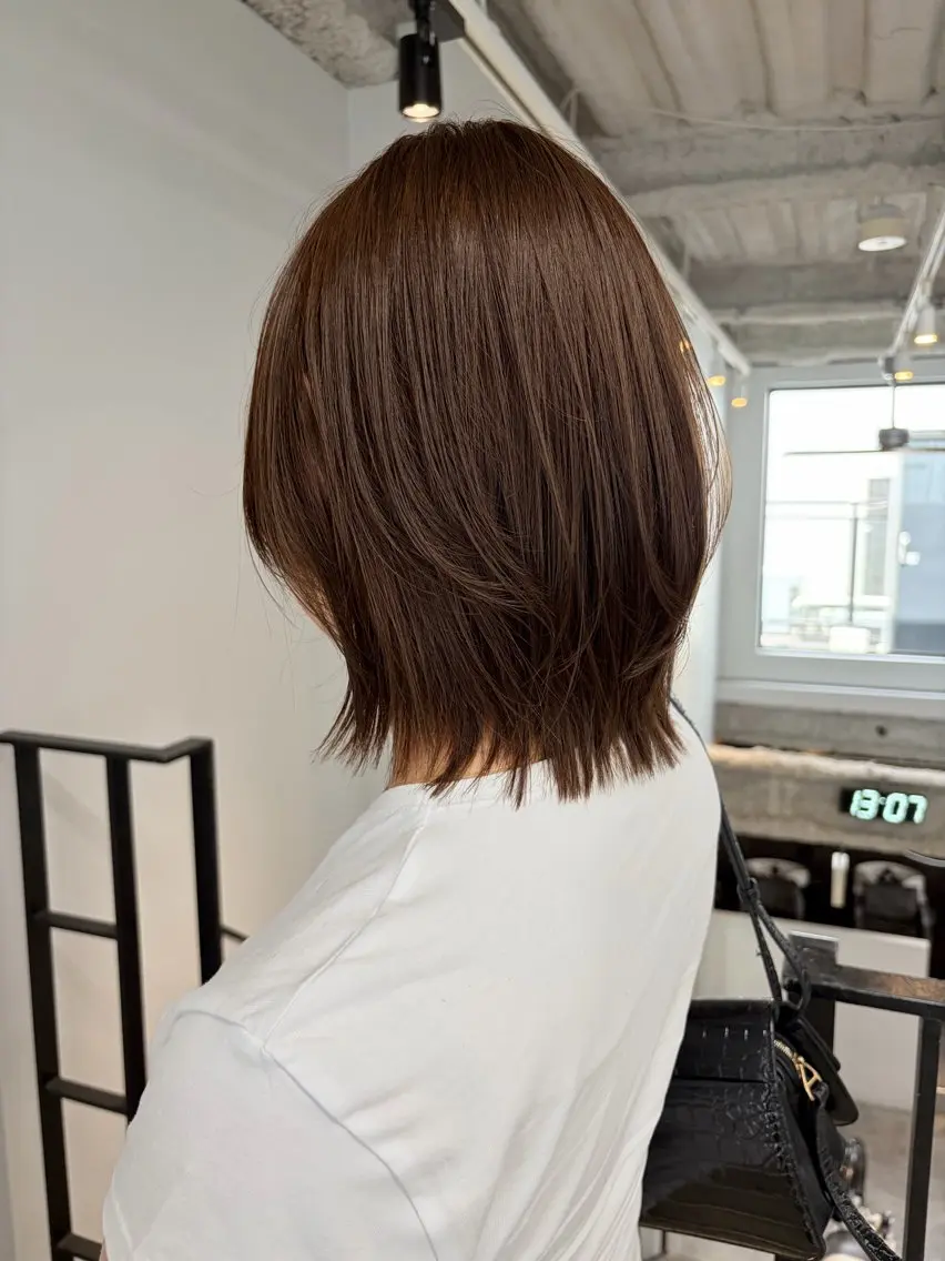 ミディアム カット ヘアカラー トリートメント 下川 結月のヘアスタイル