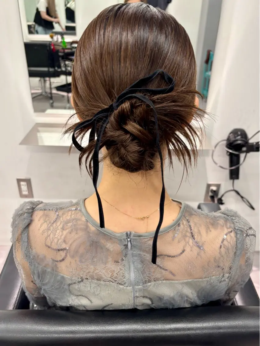 ヘアアレンジ 結婚式・ブライダル ヘアセット 松井那津子 /ハイライトブリーチのヘアスタイル