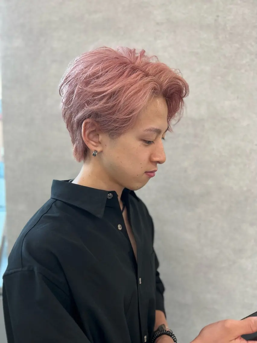 ショート カラー パーマ メンズ ヘアカラー 🔥札幌No.1🥇 パーマ特化美容師🔥のヘアスタイル