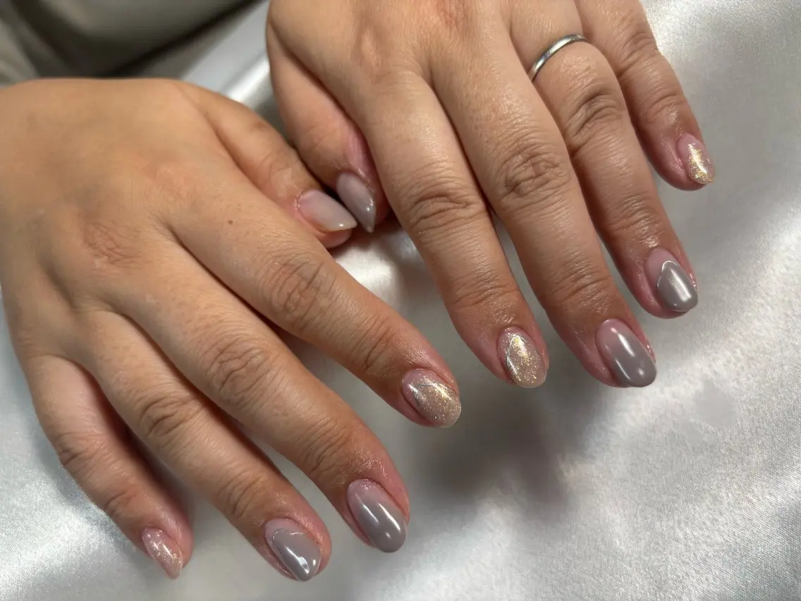 ネイル オーロラネイル 桜ネイル フラワーネイル フットネイル フレンチネイル ハンドネイル kiki nail たまプラーザのネイルデザイン