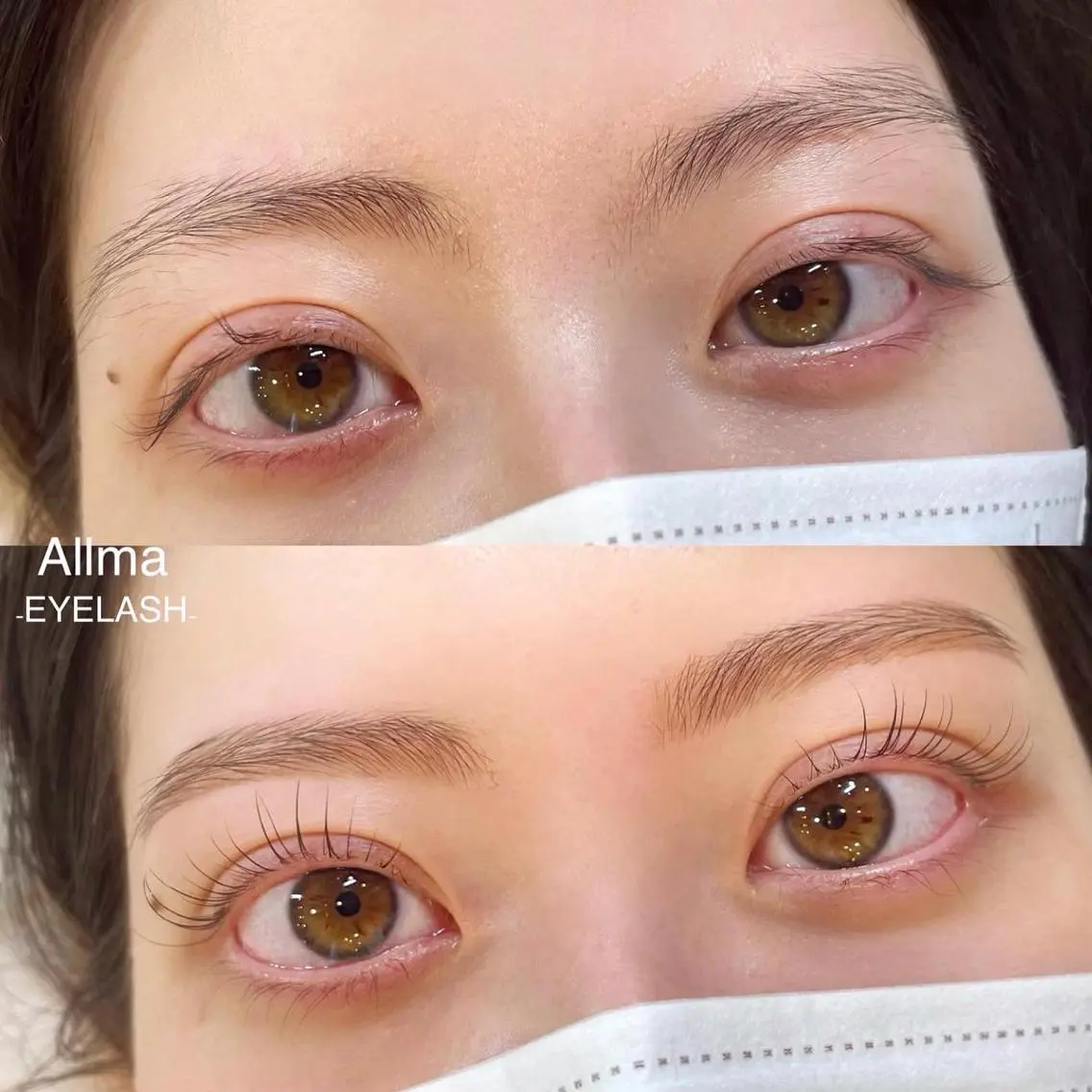 マツエク・マツパ アイブロウ 一重×まつ毛パーマ ワックス脱毛 眉カット Allma 横浜のマツエク・マツパデザイン