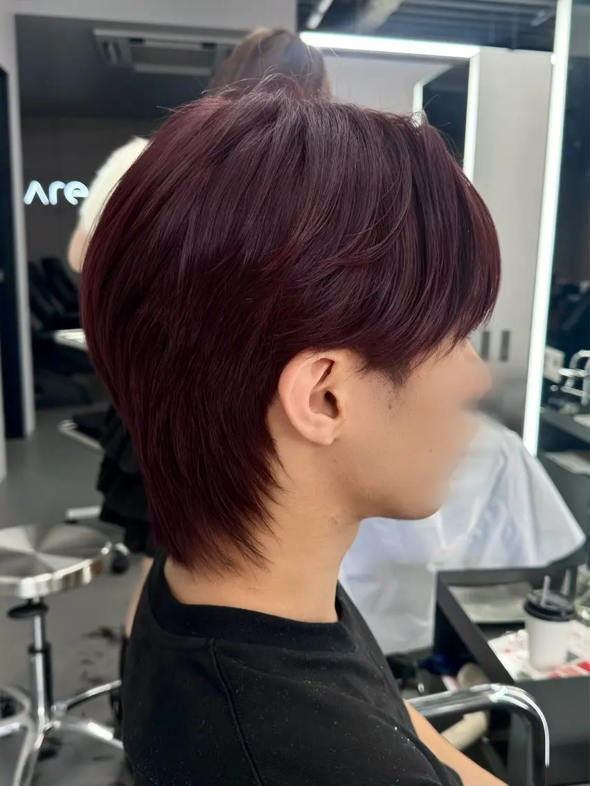 カラー メンズ メンズブリーチ センターパート ダウンパーマ カルマパーマ メンズ韓国風 ヘアカラー トリートメント Ayuki /福岡/メンズカットのヘアスタイル