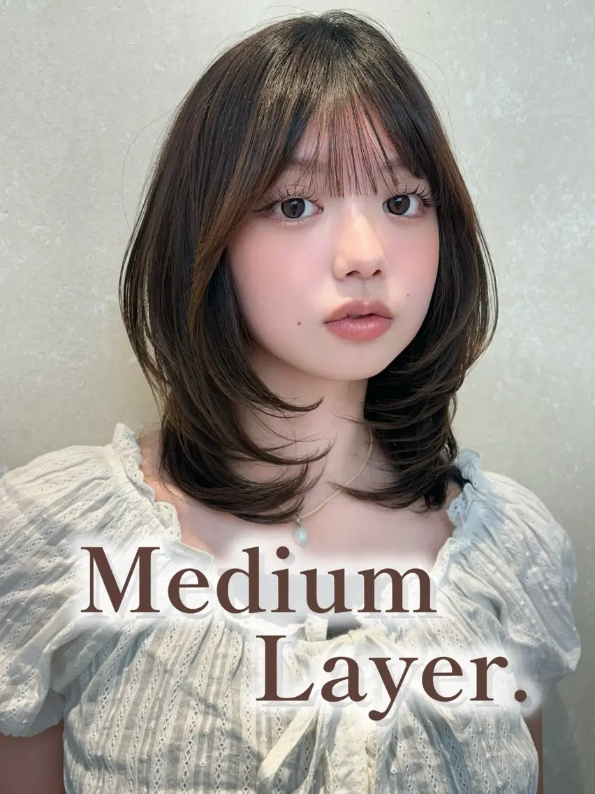 ミディアム ミディアムレイヤー レイヤーカット ボブ/レイヤー/縮毛 池袋/美容師♡ゆいかのヘアスタイル