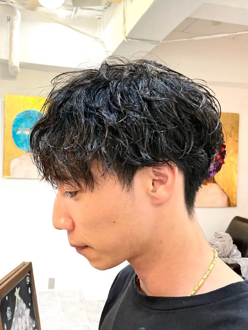 パーマ メンズ 長根 遥斗のヘアスタイル