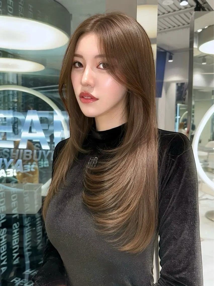 【土日祝はコレ！/土日祝割】韓国カット+ケアカラー＋髪質改善トリートメントの写真