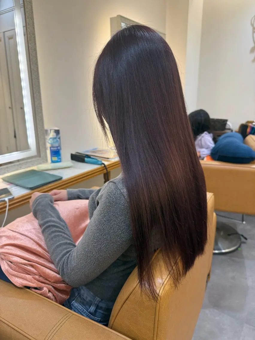 ロング カット トリートメント ブリーチ毛矯正.髪質 改善.髪にドラマをのヘアスタイル