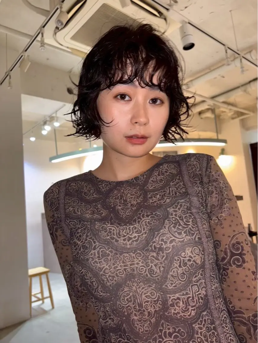 ショート パーマ パーマ 辻岡 悠稀のヘアスタイル