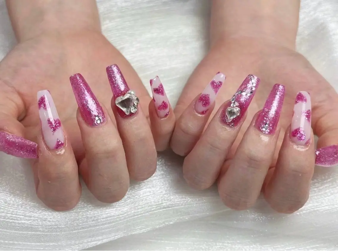 ネイル アートネイル フットネイル ジェルネイル ハート マグネットネイル Babarla Nailのネイルデザイン