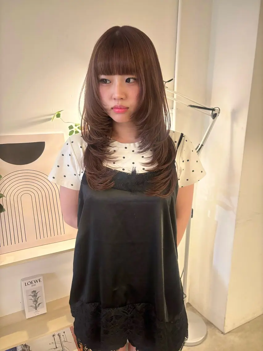 セミロング rinka/ボブ ベージュ 暖色のヘアスタイル