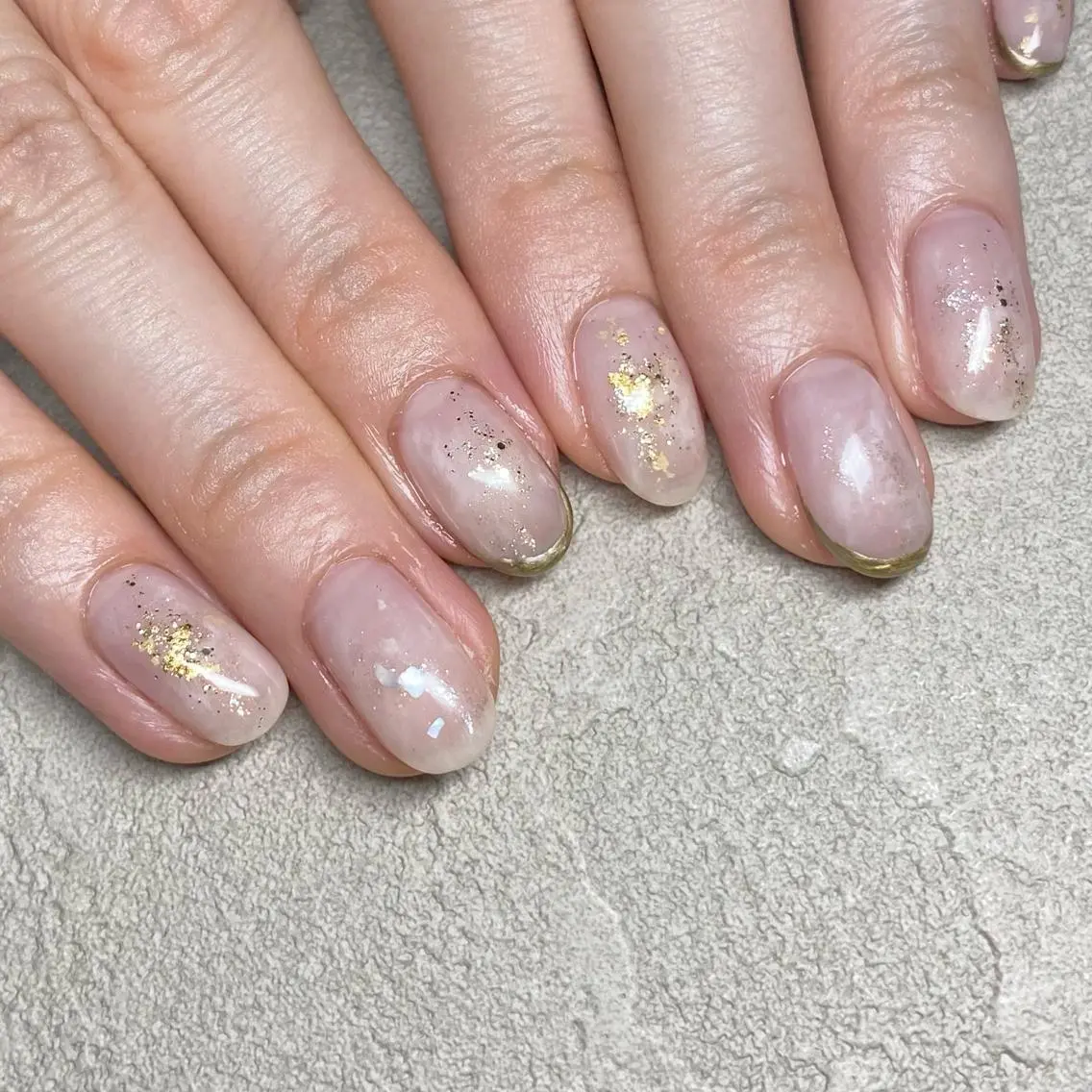 ネイル アートネイル ニュアンスネイル 冬ネイル ハンドネイル 山田 貴子のネイルデザイン
