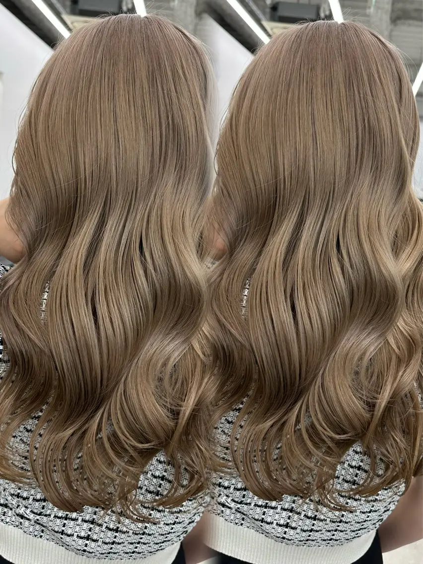ロング カラー ヘアアレンジ ベージュカラー ブリーチ 抜きっぱなしブロンド ブロンド ブラウンカラー カット ヘアカラー 原宿ハイトーンカラー 🌼みるい🌼のヘアスタイル