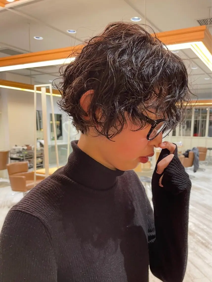 ショート パーマ カット パーマ トリートメント 浅沼 ゆいのヘアスタイル