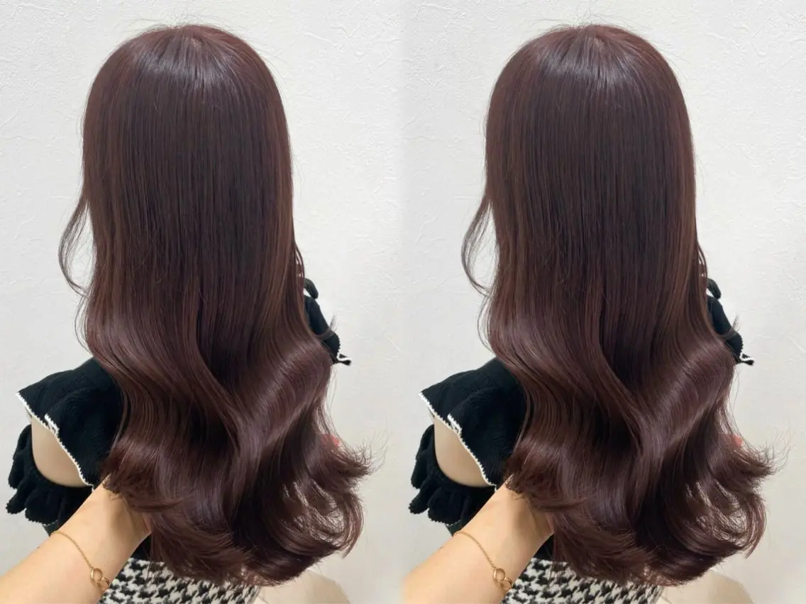 ロング カラー ヘアカラー 透明感/赤カラー🍓 銀座/イッセイのヘアスタイル