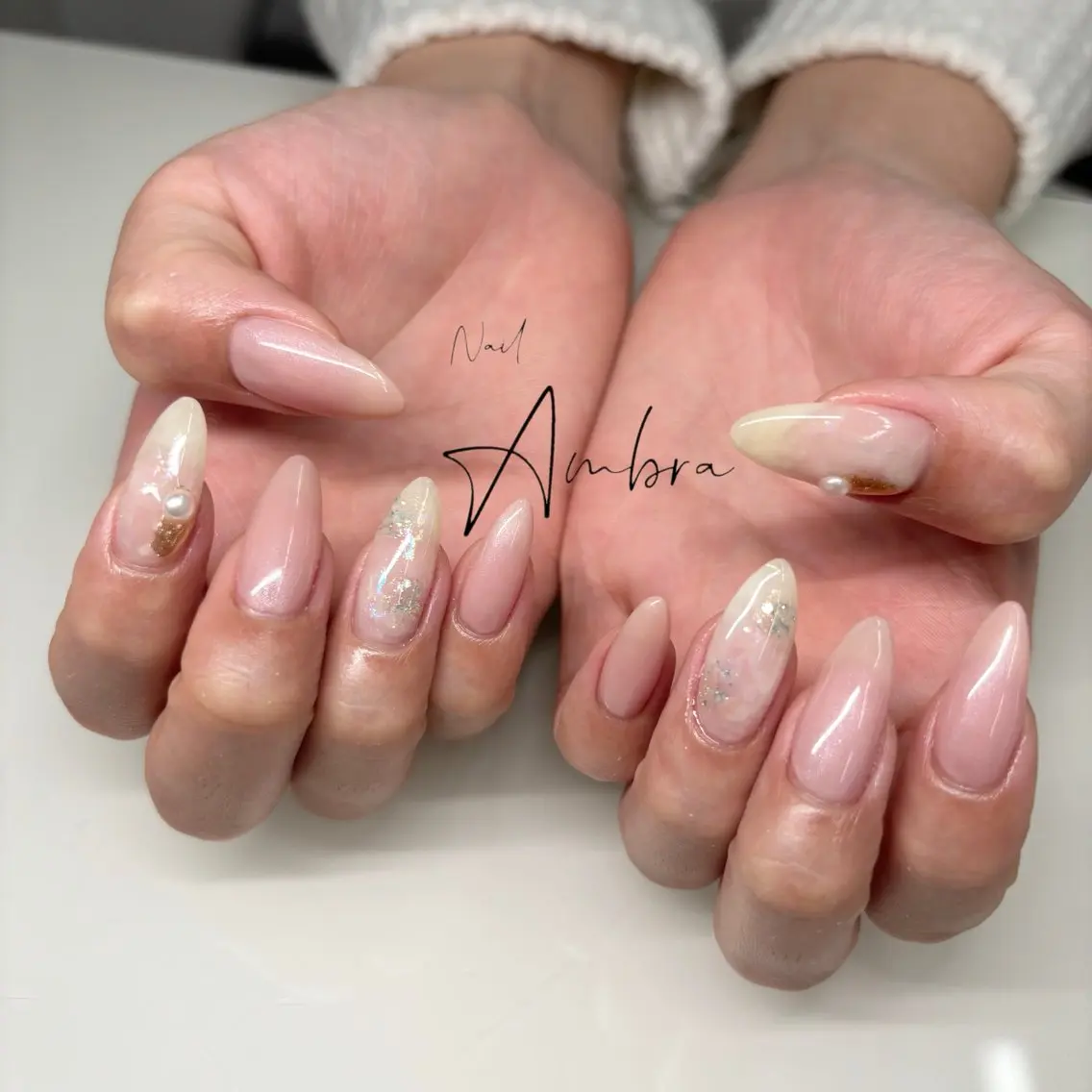ネイル アートネイル ピンク Nail Ambra 小山のネイルデザイン