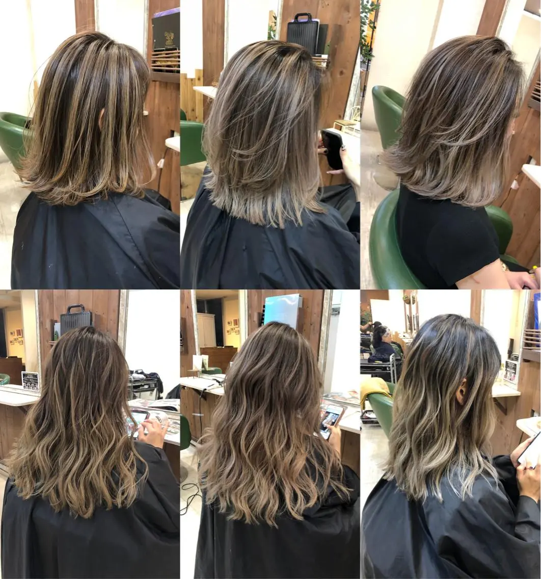 カラー カット ヘアカラー 韓国レイヤー外国人風 透明感カラー髪質改善のヘアスタイル