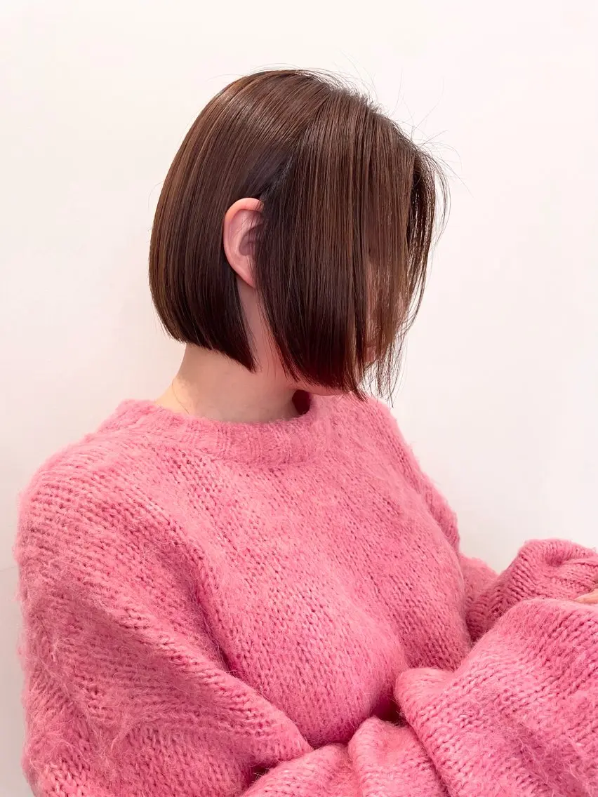 【耳掛け丸みボブ】カット撮影モデルの写真