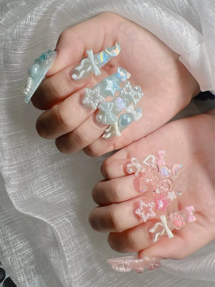 ネイル 長さ出し グラデーション 卒業式 キラキラネイル マグネットネイル ハンドネイル Lee Nails チップ長さだし専門店のネイルデザイン