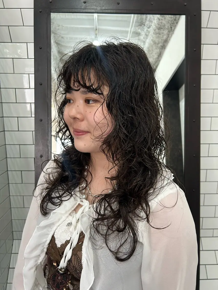 ロング パーマ カット パーマ トリートメント 妙見 知洋のヘアスタイル