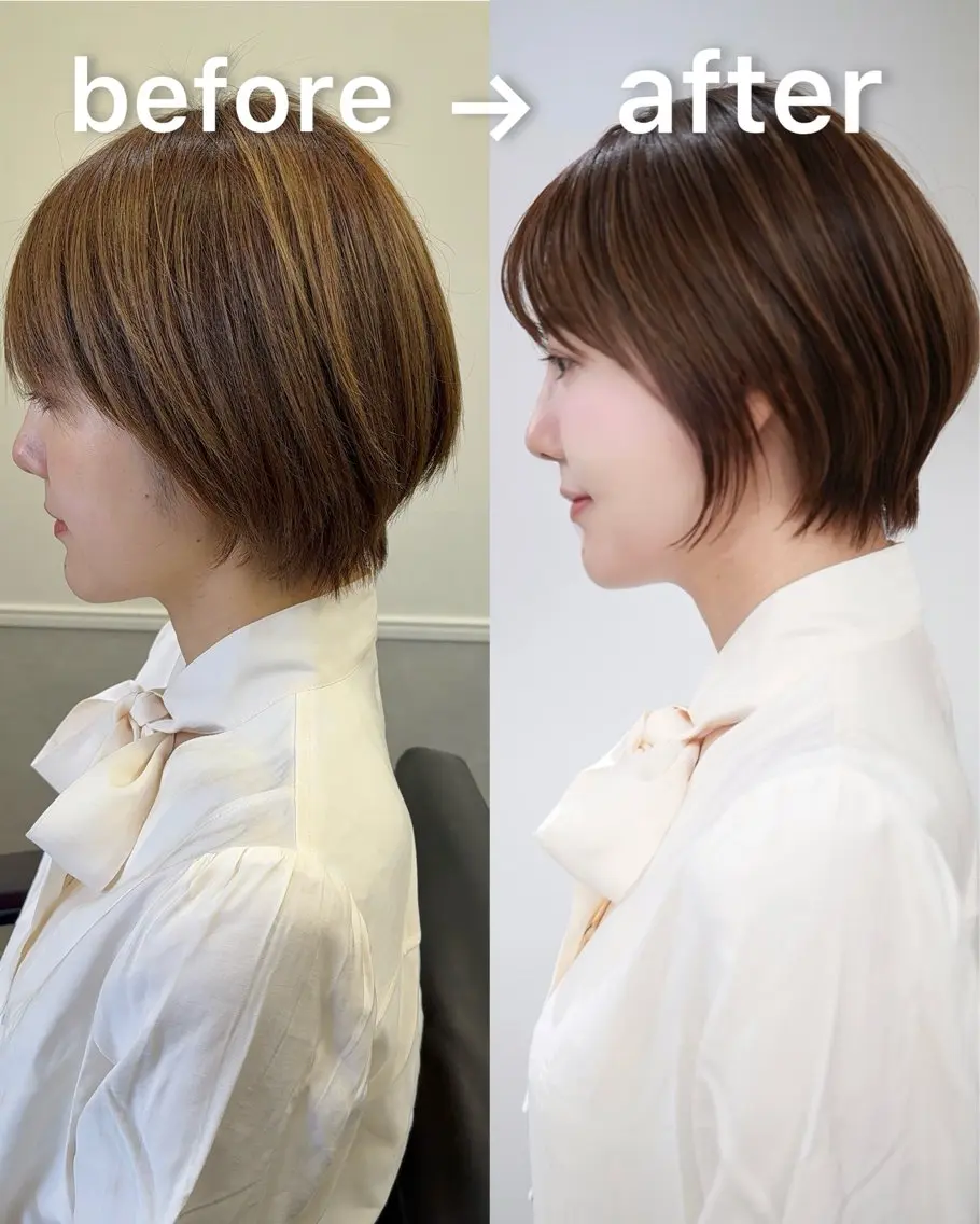 ショート カラー 髪質改善カラー ショートボブ専門のヘアスタイル