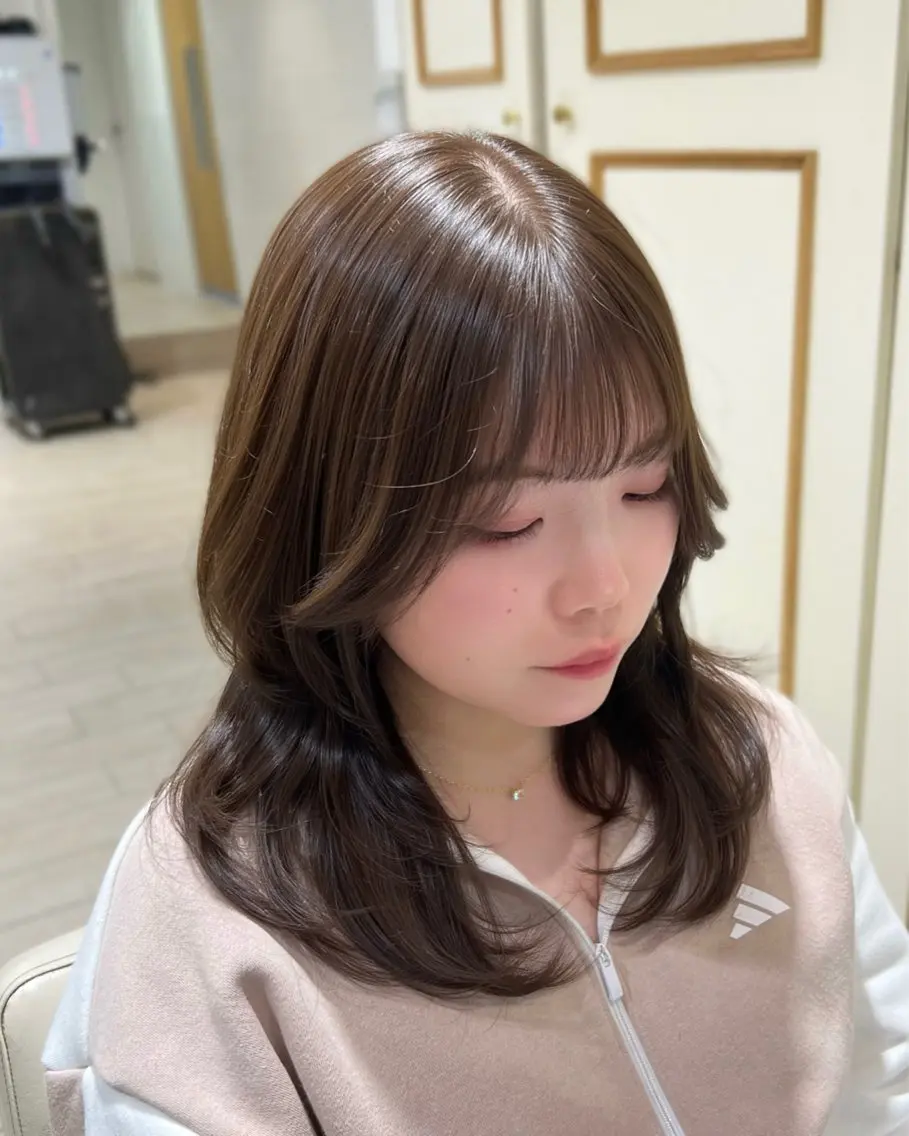 ミディアム カラー 透明感カラー ヘアカラー モデル募集 セイノチヒロのヘアスタイル