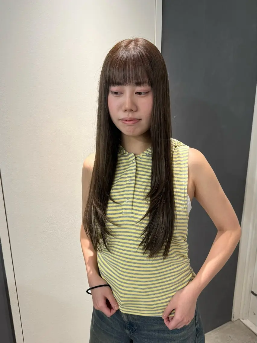 ロング レイヤーカット ローレイヤー カット ヘアカラー トリートメント reira/堀江/ 透明感カラーのヘアスタイル