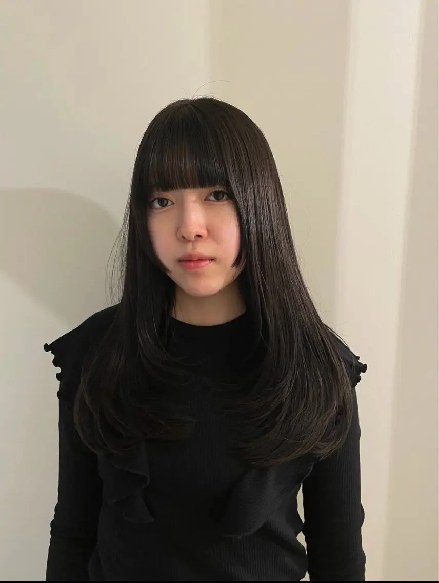 ロング カラー 似合わせカット カット 渋谷 留菜のヘアスタイル