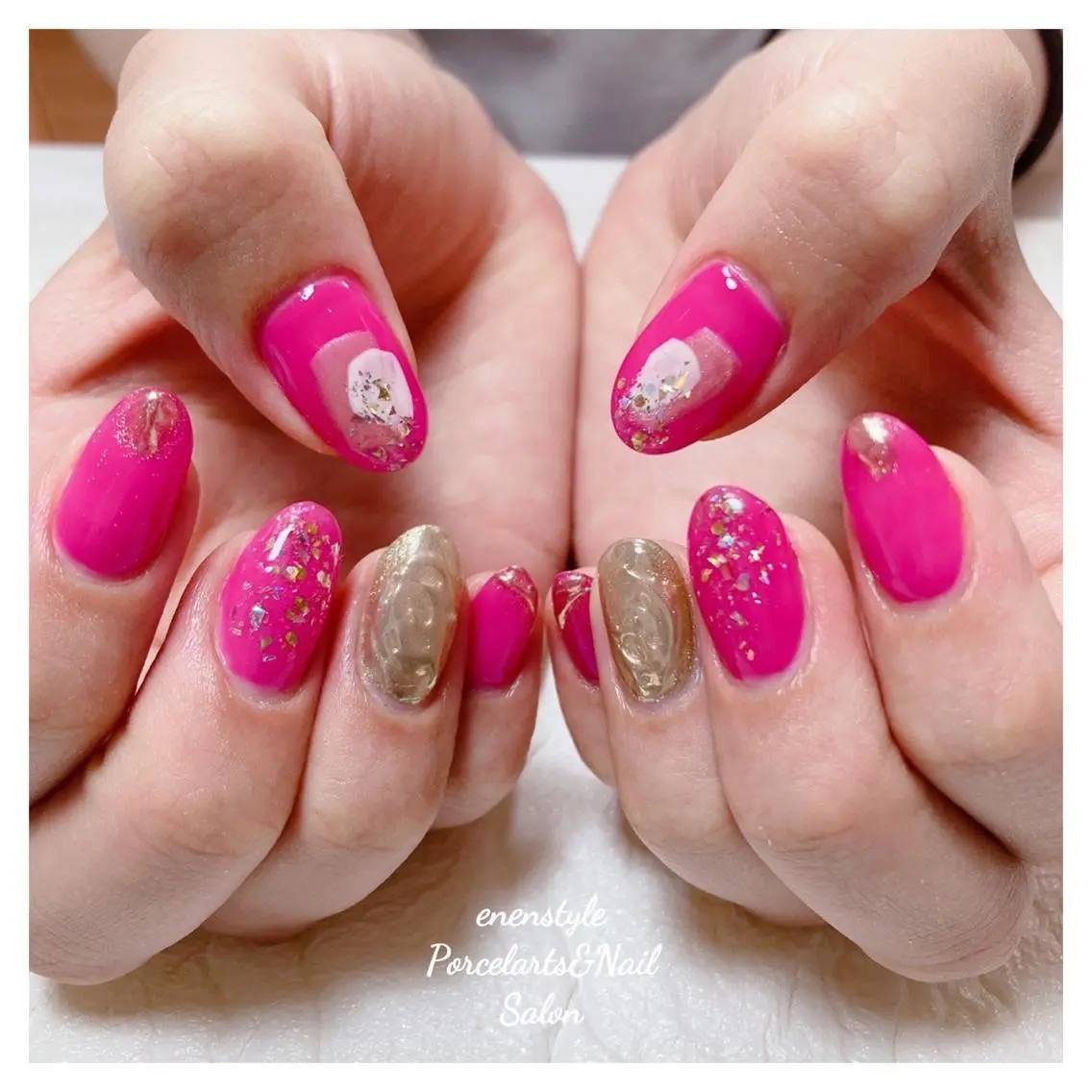 ミディアム ネイル 🐾enen style 🐾のネイルデザイン