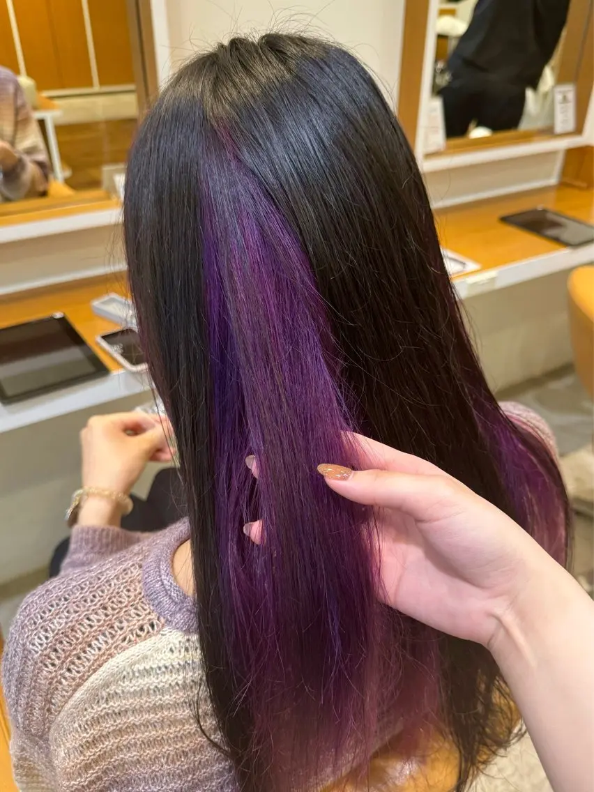 ロング カラー パープルカラー カット ヘアカラー トリートメント 波津久 鈴愛のヘアスタイル