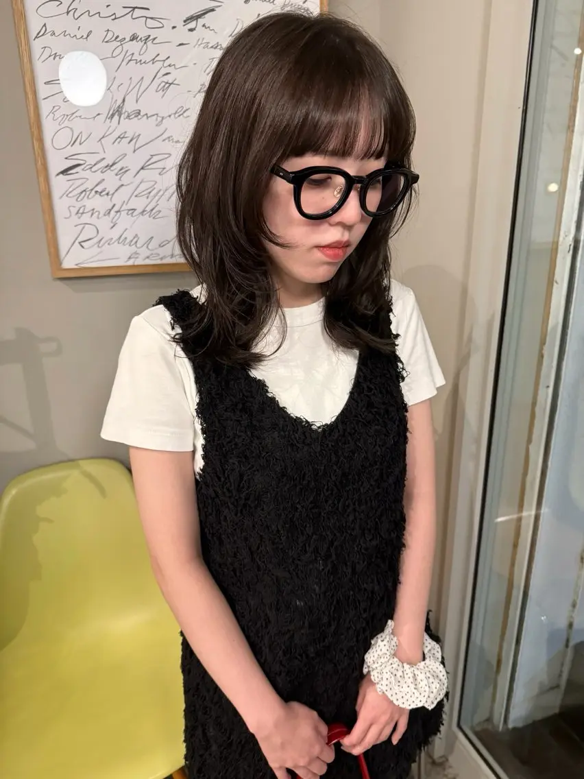 ミディアム カラー 透明感カラー レイヤーカット カット ヘアカラー トリートメント ショート/パーマ /muku サリのヘアスタイル