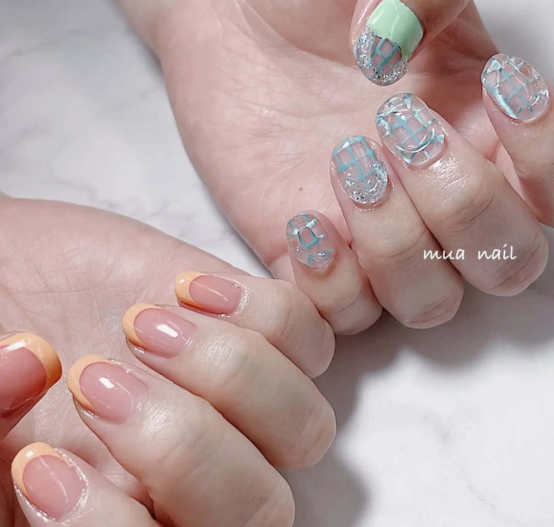 ネイル フレンチネイル 春ネイル 夏ネイル ハンドネイル mua nail mikiのネイルデザイン