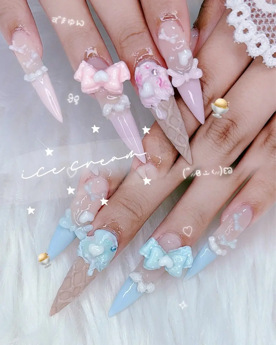 ネイル クリアネイル フレンチネイル ガーリー ロングネイル 持ち込み ハンドネイル ハンドケア mini nailのネイルデザイン