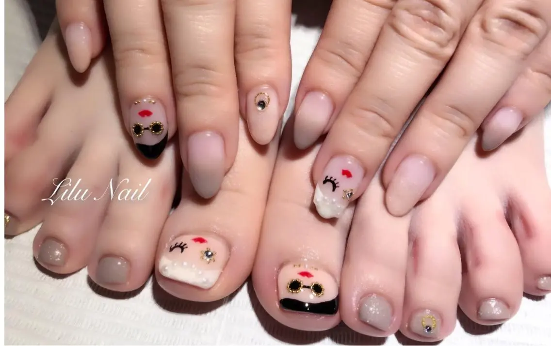 ネイル フットネイル モチの良さ◉ フィルインネイル♡のネイルデザイン