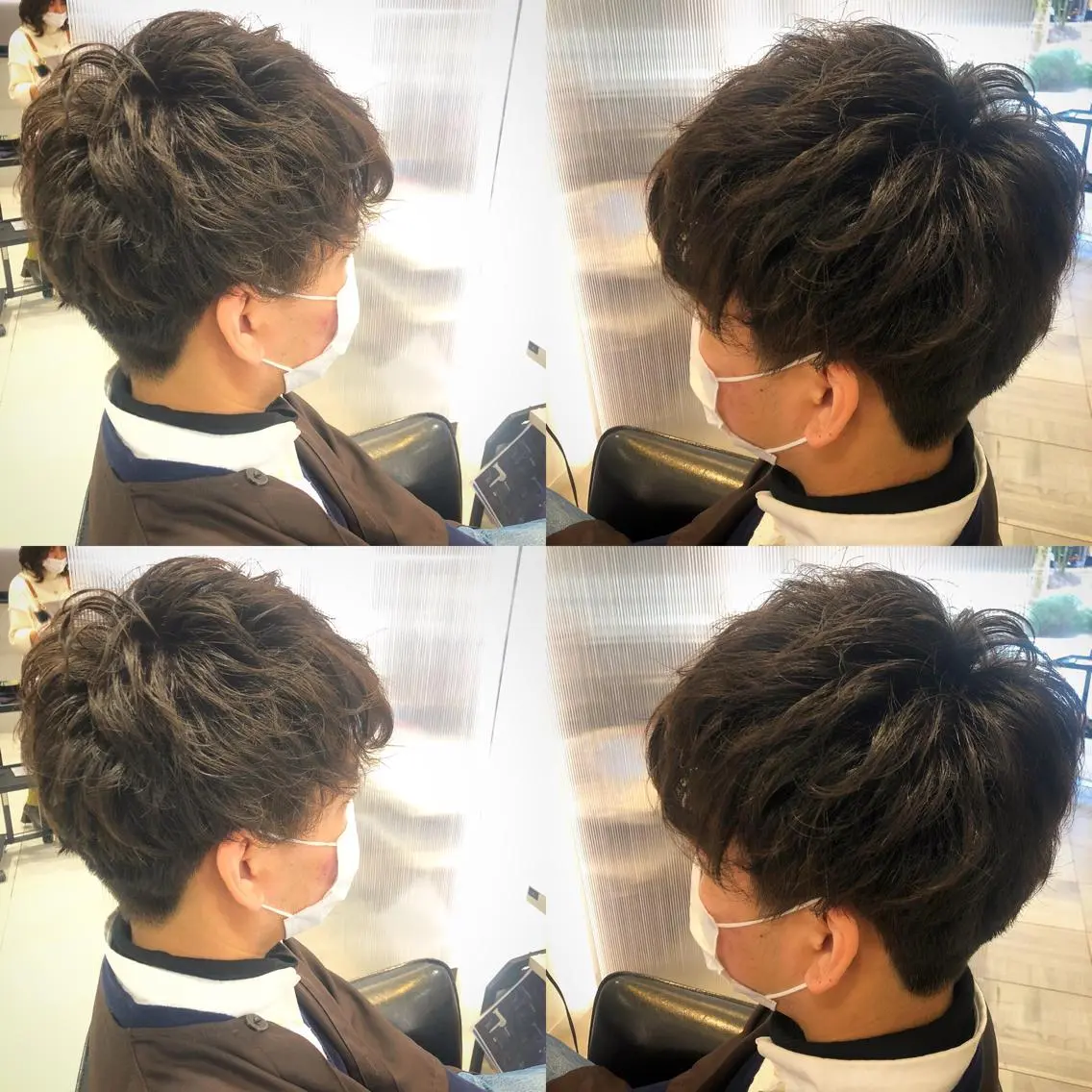 ショート パーマ ヘアアレンジ メンズ カット パーマ 金森 斗夢のヘアスタイル