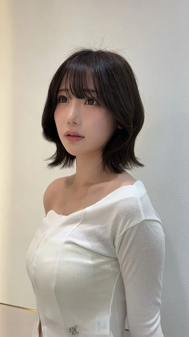 ショート ボブ 顔周りカット 韓国風ヘア 外ハネヘア ボブ/レイヤーボブ/ 髪質改善/梶川 夏季のヘアスタイル
