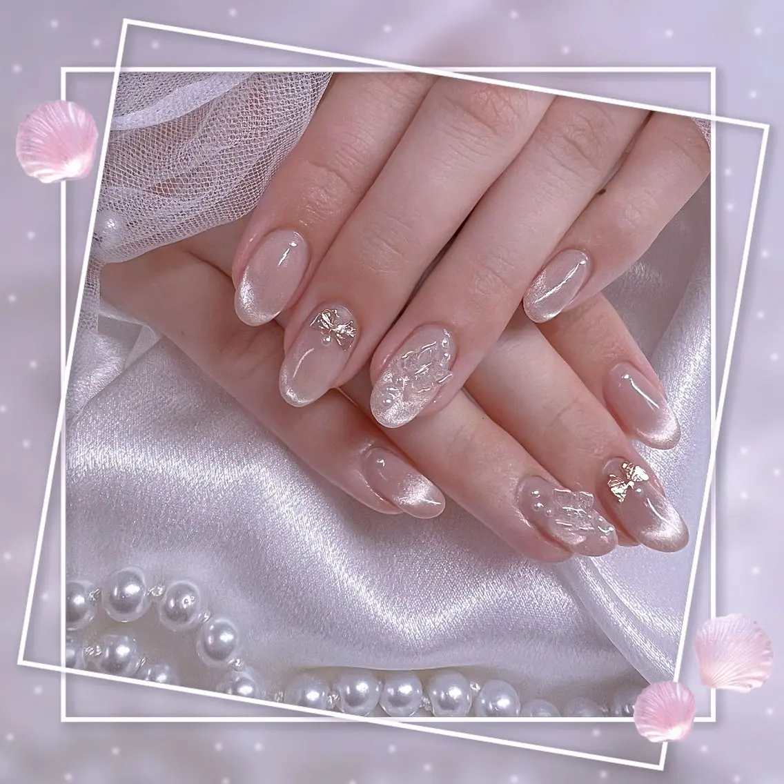 ネイル グラデーション マグネットネイル ピンク ワンホンネイル ハンドネイル Chill Nailsalonのネイルデザイン